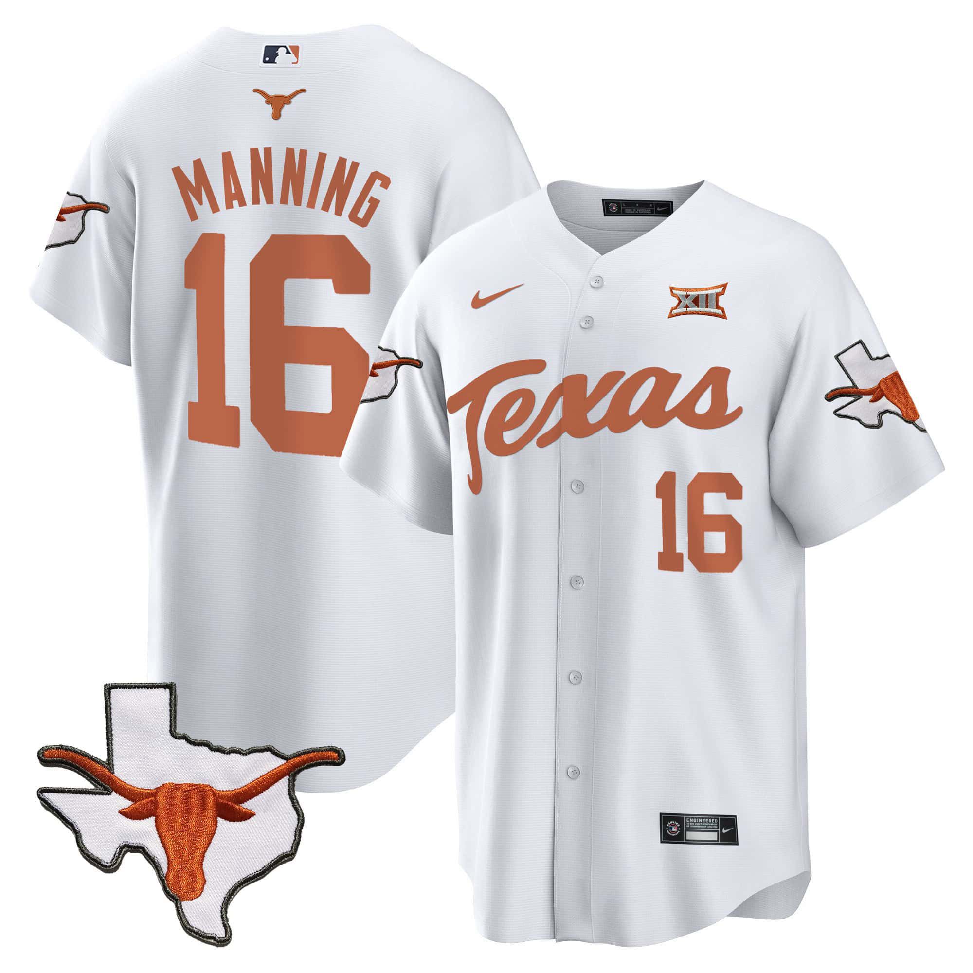 Men Texas Longhorns #16 Manning White 2024 Baseball NCAA Jersey->indianapolis colts->NFL Jersey
